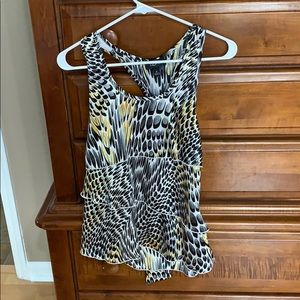 Yellow & Gray Top w/ Tie Back